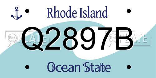 Q2897B Rhode Island License Plate