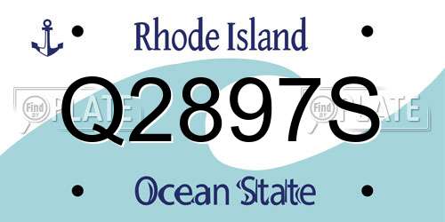 Q2897S Rhode Island License Plate