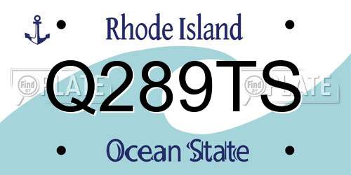 Q289TS Rhode Island License Plate