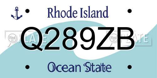 Q289ZB Rhode Island License Plate