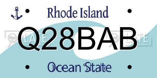 Q28BAB Rhode Island License Plate
