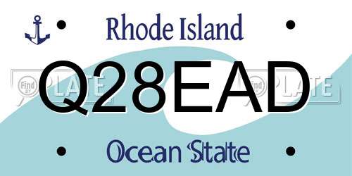 Q28EAD Rhode Island License Plate