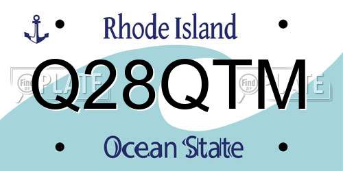 Q28QTM Rhode Island License Plate