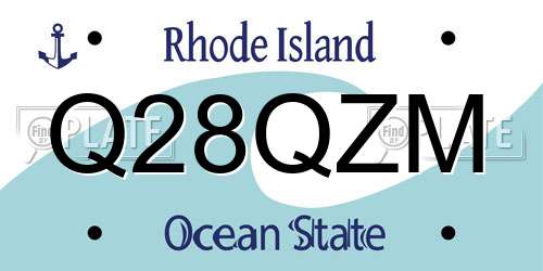 Q28QZM Rhode Island License Plate