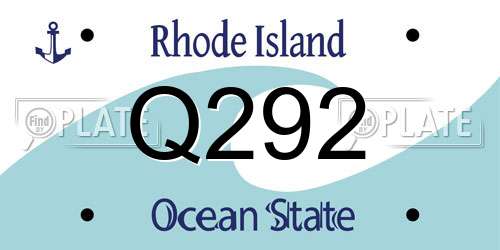 Q292 Rhode Island License Plate