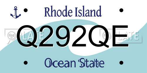 Q292QE Rhode Island License Plate