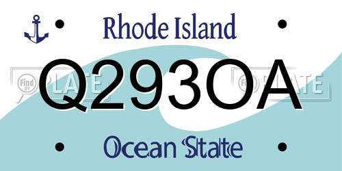Q293OA Rhode Island License Plate