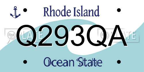 Q293QA Rhode Island License Plate