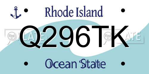 Q296TK Rhode Island License Plate
