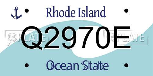 Q2970E Rhode Island License Plate