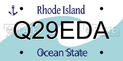 Q29EDA Rhode Island License Plate