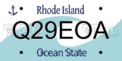 Q29EOA Rhode Island License Plate