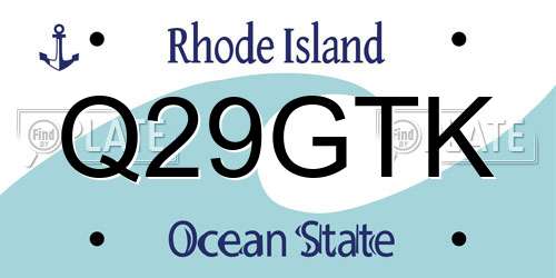 Q29GTK Rhode Island License Plate