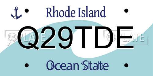 Q29TDE Rhode Island License Plate