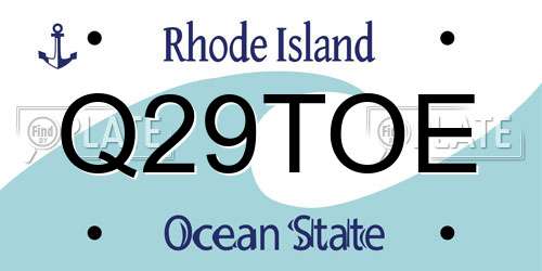 Q29TOE Rhode Island License Plate