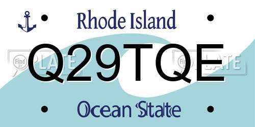 Q29TQE Rhode Island License Plate