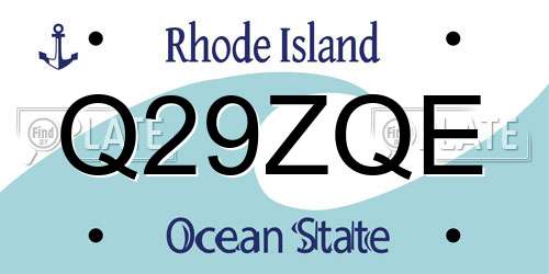 Q29ZQE Rhode Island License Plate