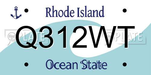Q312WT Rhode Island License Plate