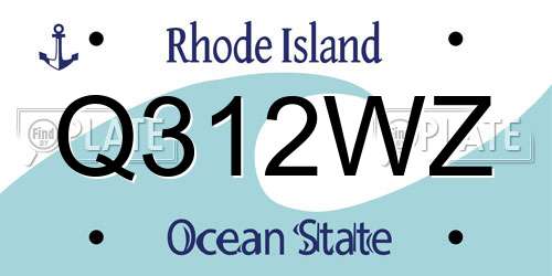 Q312WZ Rhode Island License Plate
