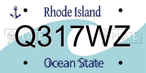 Q317WZ Rhode Island License Plate