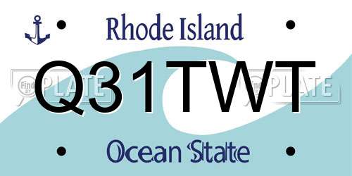 Q31TWT Rhode Island License Plate