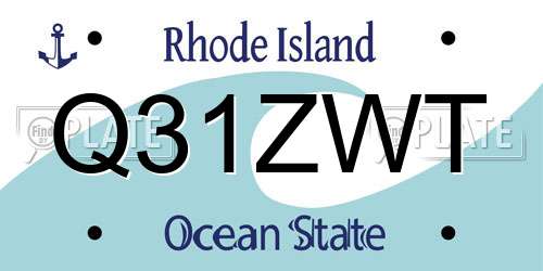 Q31ZWT Rhode Island License Plate