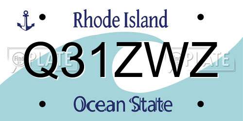 Q31ZWZ Rhode Island License Plate