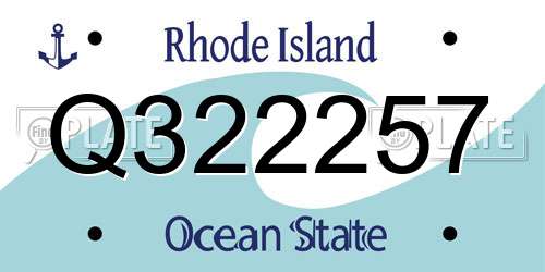 Q322257 Rhode Island License Plate