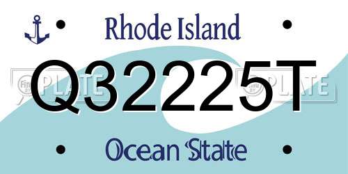 Q32225T Rhode Island License Plate