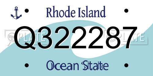 Q322287 Rhode Island License Plate
