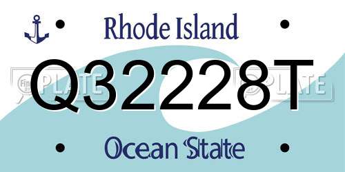 Q32228T Rhode Island License Plate