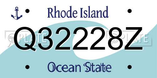 Q32228Z Rhode Island License Plate