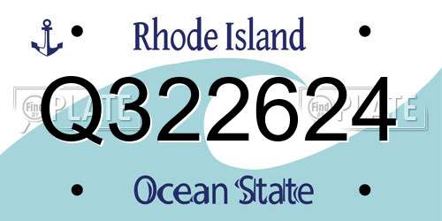 Q322624 Rhode Island License Plate