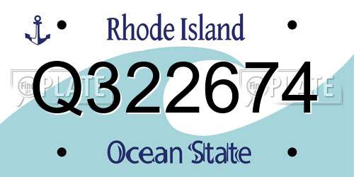Q322674 Rhode Island License Plate