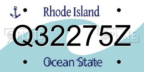 Q32275Z Rhode Island License Plate