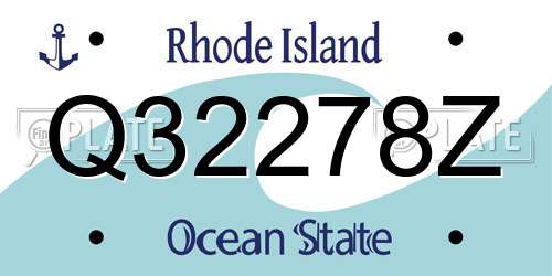 Q32278Z Rhode Island License Plate