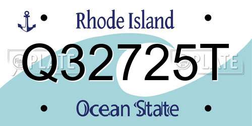 Q32725T Rhode Island License Plate