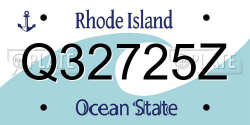 Q32725Z Rhode Island License Plate