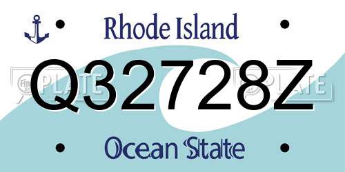 Q32728Z Rhode Island License Plate