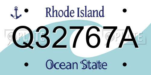 Q32767A Rhode Island License Plate