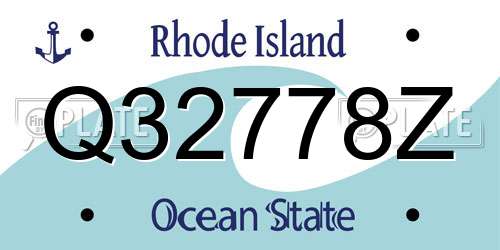 Q32778Z Rhode Island License Plate