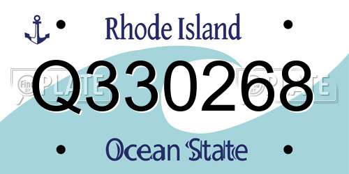 Q330268 Rhode Island License Plate