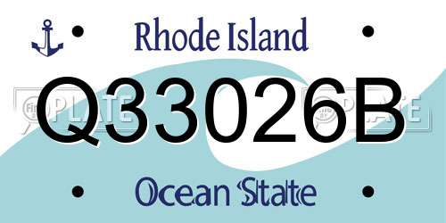 Q33026B Rhode Island License Plate