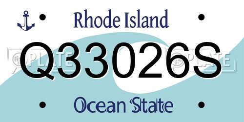 Q33026S Rhode Island License Plate