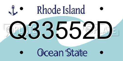 Q33552D Rhode Island License Plate