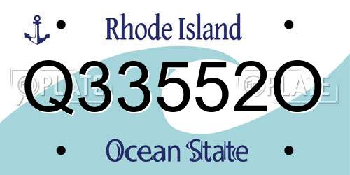 Q33552O Rhode Island License Plate