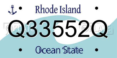 Q33552Q Rhode Island License Plate