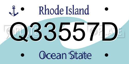 Q33557D Rhode Island License Plate