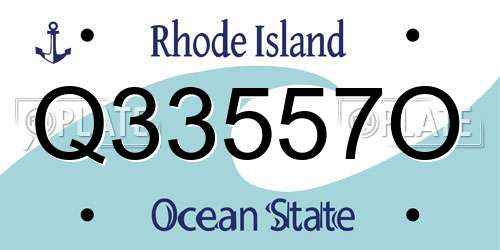 Q33557O Rhode Island License Plate