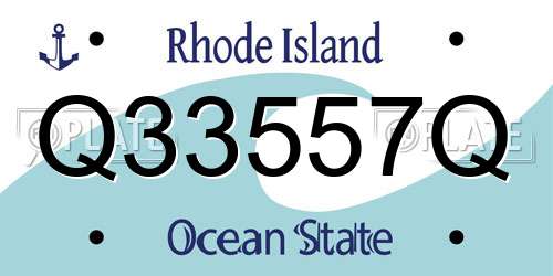 Q33557Q Rhode Island License Plate